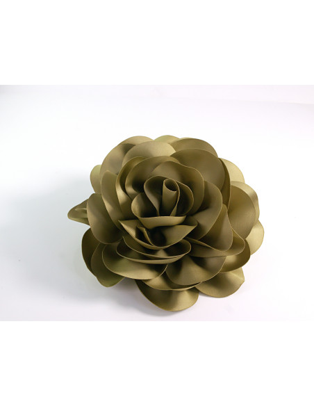 KWIAT Z MATERIAŁU RÓŻA BROSZKA PRZYPINKA LOLITA AKCESORIA 17 cm XL ZIELONY