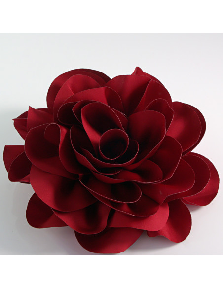 KWIAT Z MATERIAŁU RÓŻA BROSZKA PRZYPINKA LOLITA AKCESORIA 17 cm XL CZERWONY