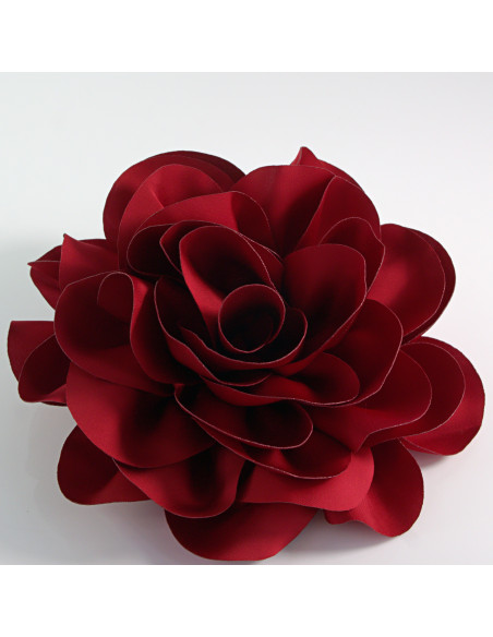 KWIAT Z MATERIAŁU RÓŻA BROSZKA PRZYPINKA LOLITA AKCESORIA 17 cm XL CZERWONY