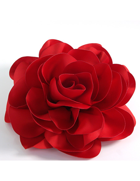 KWIAT Z MATERIAŁU RÓŻA BROSZKA PRZYPINKA LOLITA AKCESORIA 17 cm XL CZERWONY