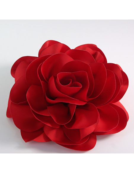 KWIAT Z MATERIAŁU RÓŻA BROSZKA PRZYPINKA LOLITA AKCESORIA 17 cm XL CZERWONY