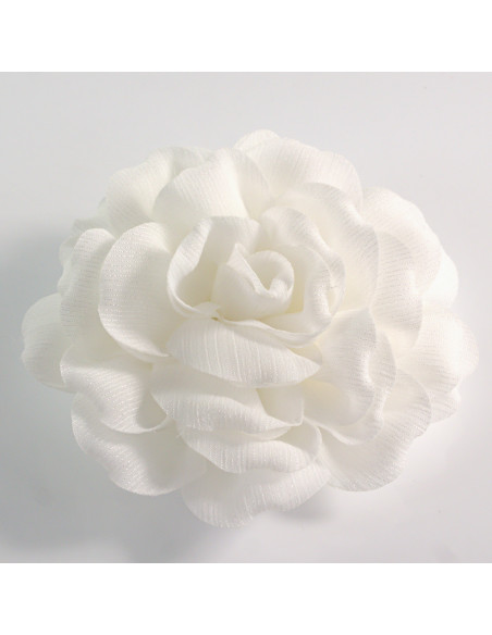 KWIAT Z MATERIAŁU RÓŻA BROSZKA PRZYPINKA LOLITA AKCESORIA 12 CM BIAŁY