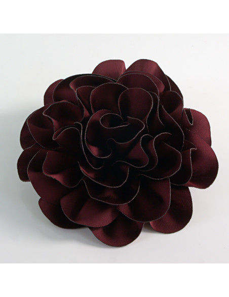 KWIAT Z MATERIAŁU RÓŻA BROSZKA PRZYPINKA LOLITA AKCESORIA 10 CM BURGUND