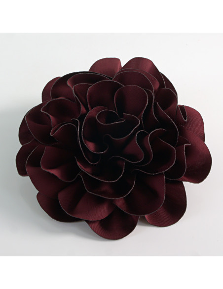 KWIAT Z MATERIAŁU RÓŻA BROSZKA PRZYPINKA LOLITA AKCESORIA 10 CM BURGUND