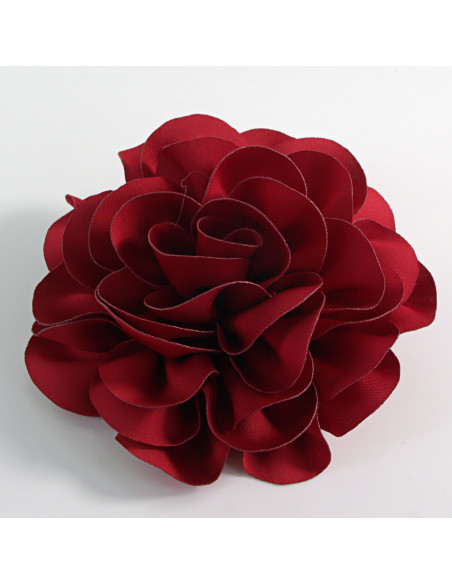 KWIAT Z MATERIAŁU RÓŻA BROSZKA PRZYPINKA LOLITA AKCESORIA 10 CM CZERWONY