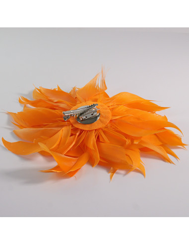 KWIAT BROSZKA Z PIÓR PRZYPINKA PUSZEK PIÓRA...