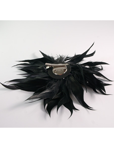 KWIAT Z PIÓR BROSZKA PRZYPINKA PIÓRA PUSZEK LOLITA AKCESORIA 14 CM