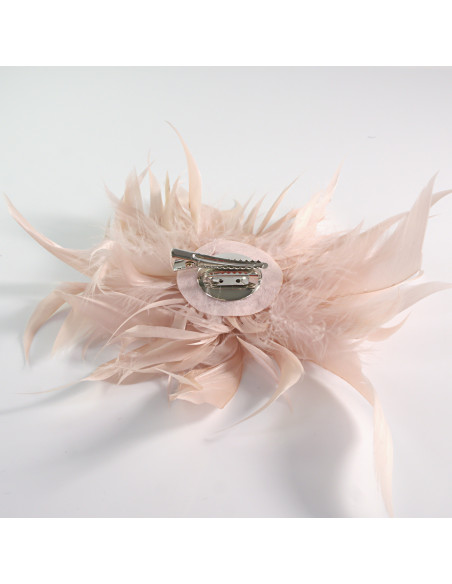 KWIAT Z PIÓR BROSZKA PRZYPINKA PIÓRA PUSZEK LOLITA AKCESORIA 16 CM