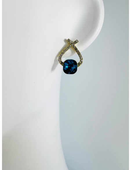 Kolczyki TURKUSOWY KAMIEŃ Lolita Accessories srebrny sztyft 925