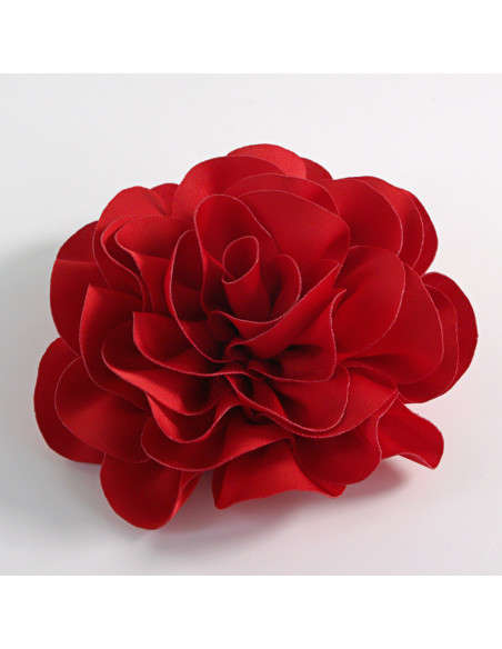KWIAT Z MATERIAŁU RÓŻA BROSZKA PRZYPINKA LOLITA AKCESORIA 10 CM CZERWONY