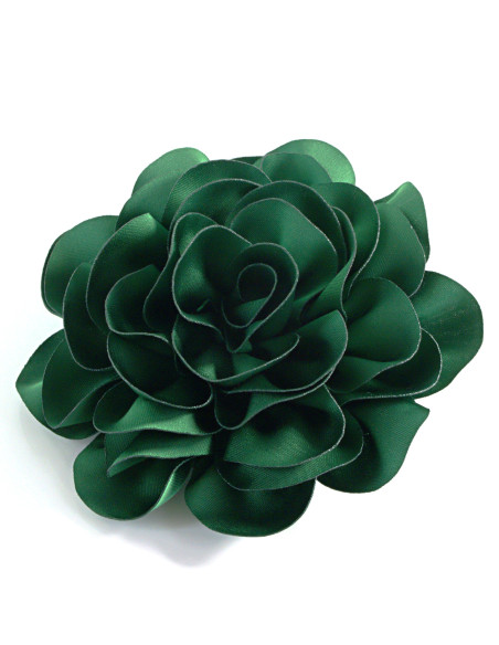KWIAT Z MATERIAŁU RÓŻA BROSZKA PRZYPINKA LOLITA AKCESORIA 10 CM ZIELONY