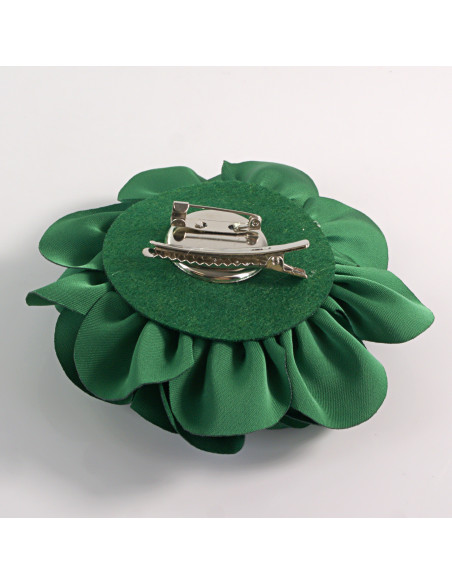 KWIAT Z MATERIAŁU RÓŻA BROSZKA PRZYPINKA LOLITA AKCESORIA 10 CM ZIELONY