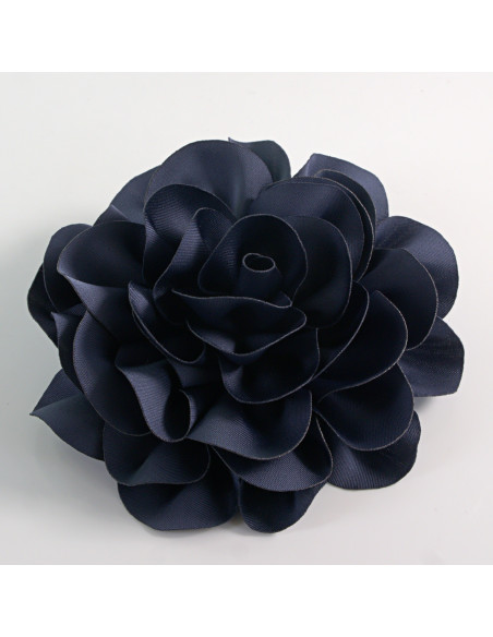 KWIAT Z MATERIAŁU RÓŻA BROSZKA PRZYPINKA LOLITA AKCESORIA 10 CM GRANATOWY