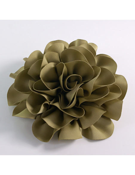 KWIAT Z MATERIAŁU RÓŻA BROSZKA PRZYPINKA LOLITA AKCESORIA 10 CM KHAKI