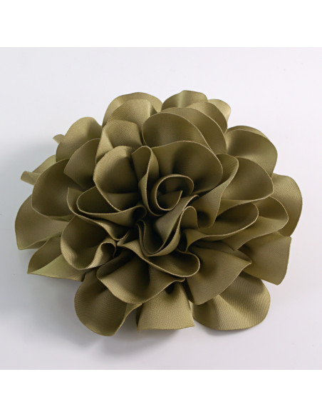 KWIAT Z MATERIAŁU RÓŻA BROSZKA PRZYPINKA LOLITA AKCESORIA 10 CM KHAKI