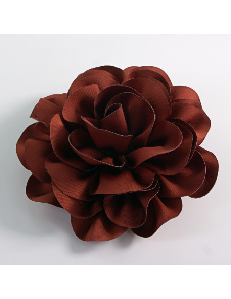 KWIAT Z MATERIAŁU RÓŻA BROSZKA PRZYPINKA LOLITA AKCESORIA 10 CM BRĄZOWY