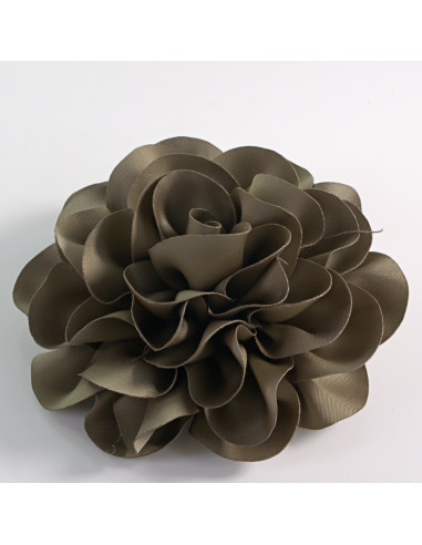 KWIAT Z MATERIAŁU RÓŻA BROSZKA PRZYPINKA LOLITA AKCESORIA 10 CM khaki