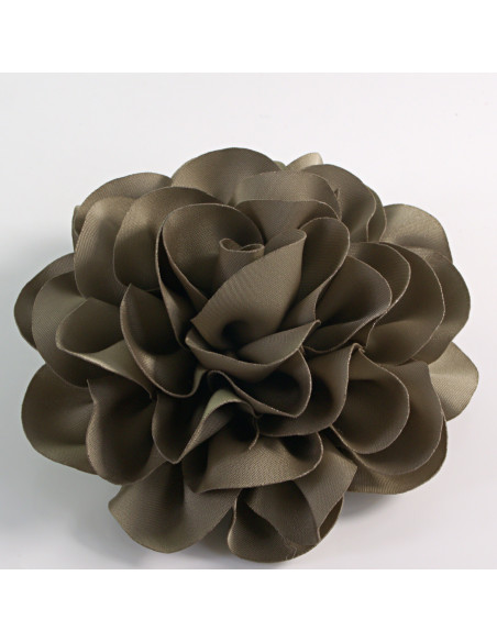 KWIAT Z MATERIAŁU RÓŻA BROSZKA PRZYPINKA LOLITA AKCESORIA 10 CM khaki