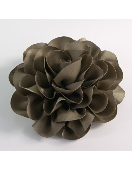 KWIAT Z MATERIAŁU RÓŻA BROSZKA PRZYPINKA LOLITA AKCESORIA 10 CM khaki