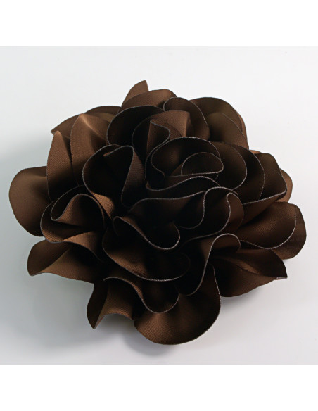 KWIAT Z MATERIAŁU RÓŻA BROSZKA PRZYPINKA LOLITA AKCESORIA 10 CM BRĄZOWY