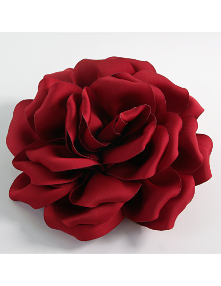 KWIAT Z MATERIAŁU RÓŻA BROSZKA PRZYPINKA LOLITA AKCESORIA 14 CM CZERWONY