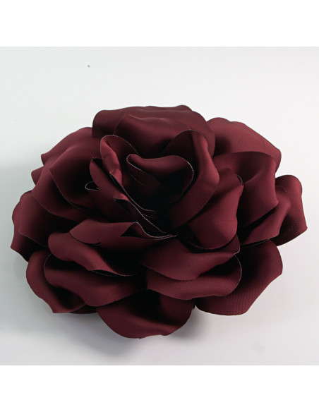 KWIAT Z MATERIAŁU RÓŻA BROSZKA PRZYPINKA LOLITA AKCESORIA 14 CM BURGUND