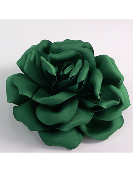 KWIAT Z MATERIAŁU RÓŻA BROSZKA PRZYPINKA LOLITA AKCESORIA 14 CM ZIELONY