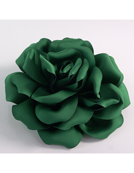 KWIAT Z MATERIAŁU RÓŻA BROSZKA PRZYPINKA LOLITA AKCESORIA 14 CM ZIELONY