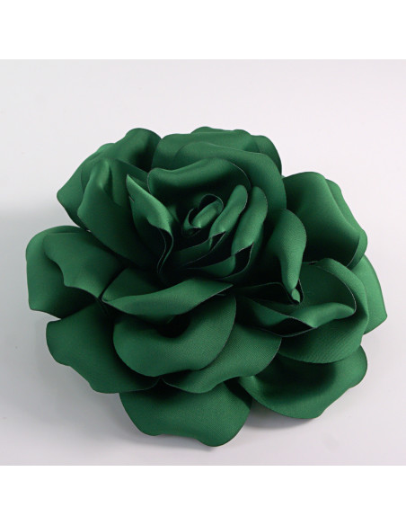 KWIAT Z MATERIAŁU RÓŻA BROSZKA PRZYPINKA LOLITA AKCESORIA 14 CM ZIELONY