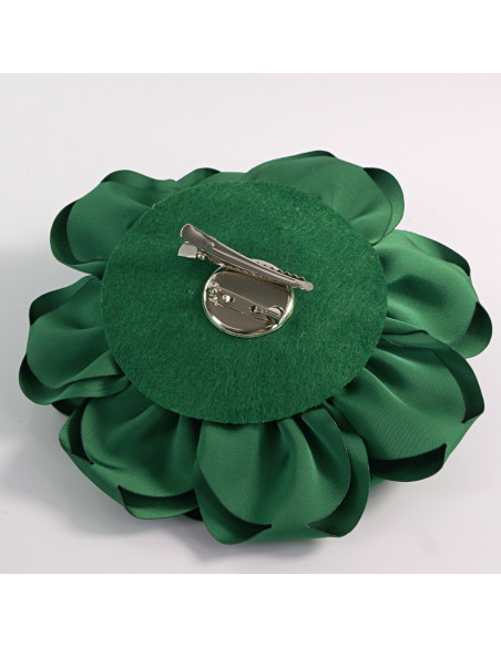 KWIAT Z MATERIAŁU RÓŻA BROSZKA PRZYPINKA LOLITA AKCESORIA 14 CM ZIELONY