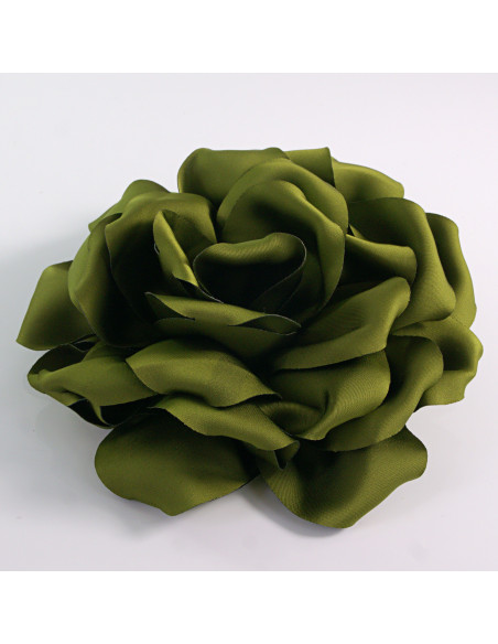 KWIAT Z MATERIAŁU RÓŻA BROSZKA PRZYPINKA LOLITA AKCESORIA 14 CM ZIELONY
