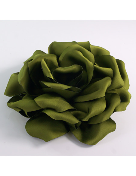 KWIAT Z MATERIAŁU RÓŻA BROSZKA PRZYPINKA LOLITA AKCESORIA 14 CM ZIELONY