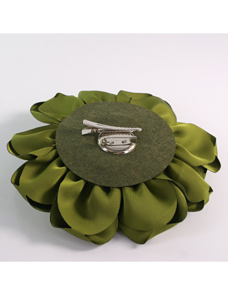 KWIAT Z MATERIAŁU RÓŻA BROSZKA PRZYPINKA LOLITA AKCESORIA 14 CM ZIELONY