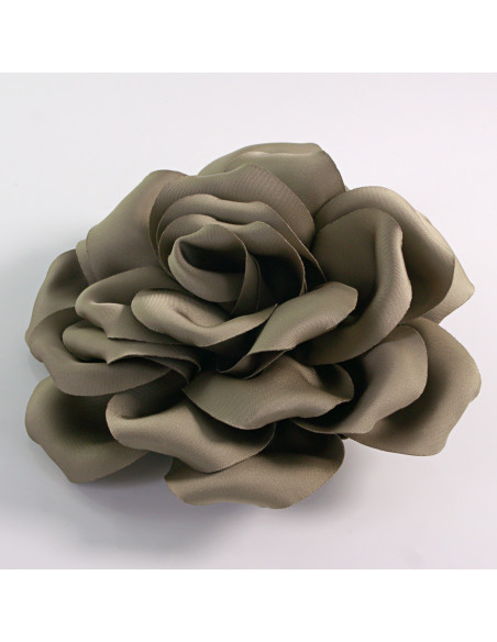 KWIAT Z MATERIAŁU RÓŻA BROSZKA PRZYPINKA LOLITA AKCESORIA 14 CM KHAKI