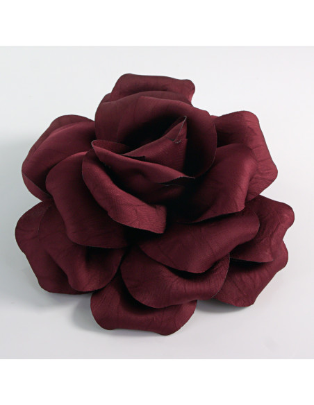 KWIAT Z MATERIAŁU RÓŻA BROSZKA PRZYPINKA LOLITA AKCESORIA 14 CM BURGUND