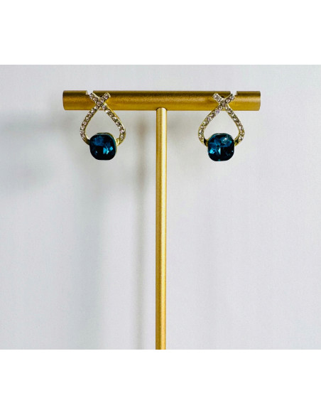 Kolczyki TURKUSOWY KAMIEŃ Lolita Accessories srebrny sztyft 925