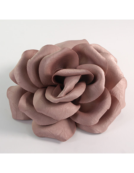 KWIAT Z MATERIAŁU RÓŻA BROSZKA PRZYPINKA LOLITA AKCESORIA 14 CM BRUDNY RÓŻ