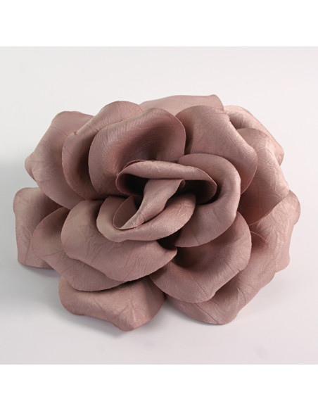 KWIAT Z MATERIAŁU RÓŻA BROSZKA PRZYPINKA LOLITA AKCESORIA 14 CM BRUDNY RÓŻ