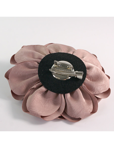 KWIAT Z MATERIAŁU RÓŻA BROSZKA PRZYPINKA LOLITA AKCESORIA 14 CM BRUDNY RÓŻ