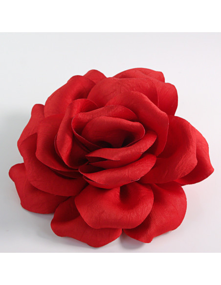 KWIAT Z MATERIAŁU RÓŻA BROSZKA PRZYPINKA LOLITA AKCESORIA 14 CM CZERWONY