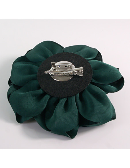 KWIAT Z MATERIAŁU RÓŻA BROSZKA PRZYPINKA LOLITA AKCESORIA 14 CM ZIELONY