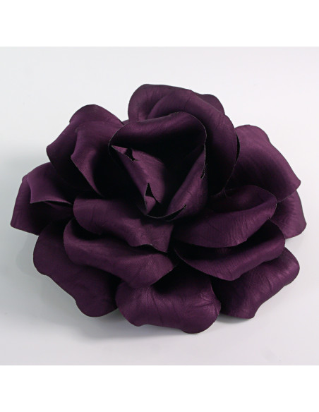 KWIAT Z MATERIAŁU RÓŻA BROSZKA PRZYPINKA LOLITA AKCESORIA 14 CM FIOLETOWY