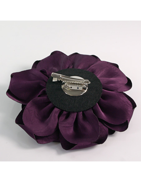 KWIAT Z MATERIAŁU RÓŻA BROSZKA PRZYPINKA LOLITA AKCESORIA 14 CM FIOLETOWY