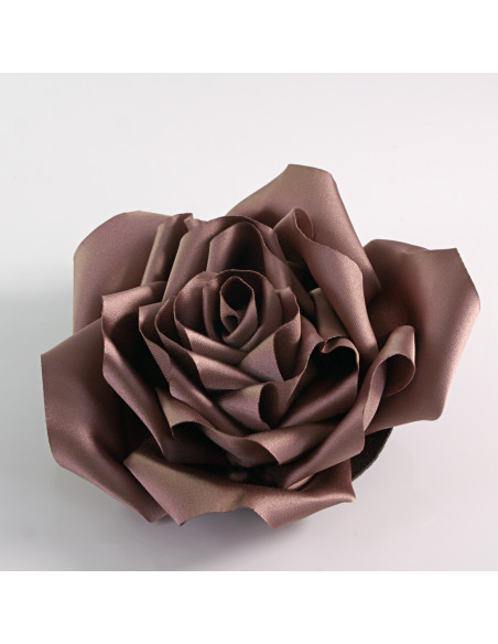 KWIAT Z MATERIAŁU RÓŻA BROSZKA PRZYPINKA LOLITA AKCESORIA 12 CM BRUDNY RÓŻ