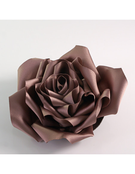 KWIAT Z MATERIAŁU RÓŻA BROSZKA PRZYPINKA LOLITA AKCESORIA 12 CM BRUDNY RÓŻ