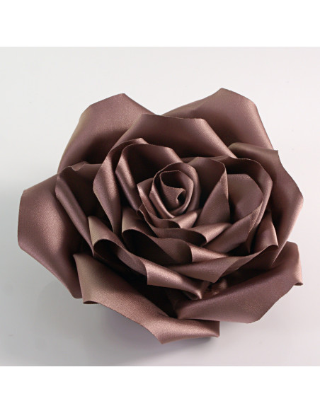 KWIAT Z MATERIAŁU RÓŻA BROSZKA PRZYPINKA LOLITA AKCESORIA 12 CM BRUDNY RÓŻ