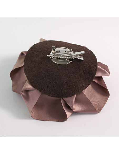 KWIAT Z MATERIAŁU RÓŻA BROSZKA PRZYPINKA LOLITA AKCESORIA 12 CM BRUDNY RÓŻ