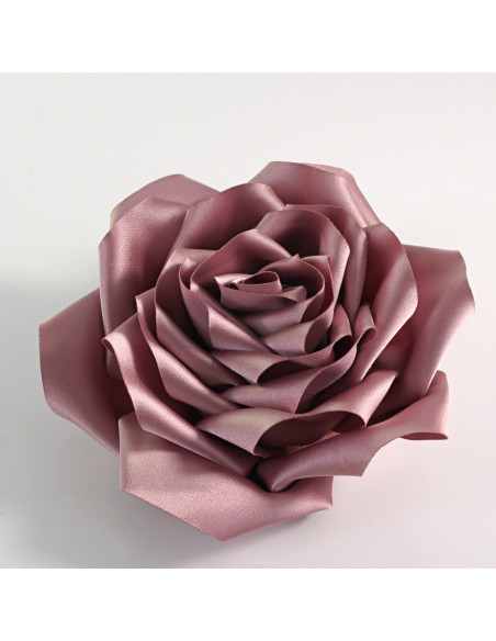KWIAT Z MATERIAŁU RÓŻA BROSZKA PRZYPINKA LOLITA AKCESORIA 12 CM BRUDNY RÓŻ
