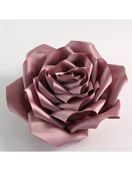 KWIAT Z MATERIAŁU RÓŻA BROSZKA PRZYPINKA LOLITA AKCESORIA 12 CM BRUDNY RÓŻ