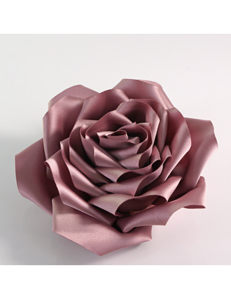 KWIAT Z MATERIAŁU RÓŻA BROSZKA PRZYPINKA LOLITA AKCESORIA 12 CM BRUDNY RÓŻ